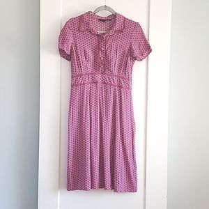 Boden vintage inspired pink polkadot dress size 12 R UK,  8R US